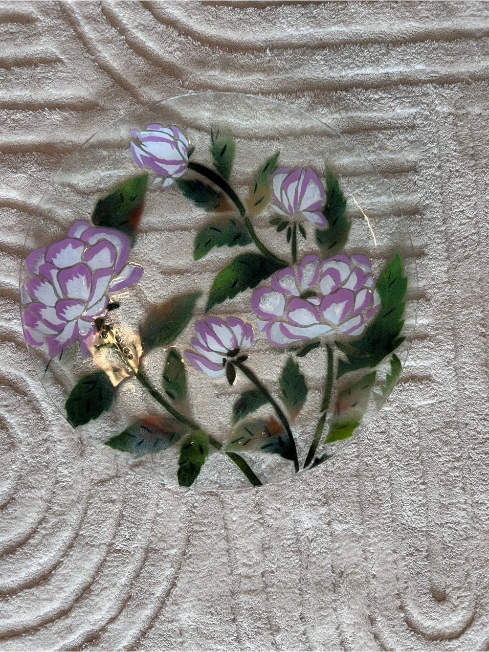 Glass Flower Serving Plate